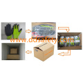 Neon Orange Nylon Grey Latex Gloves with Crinkle Finished Dnl419